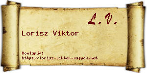 Lorisz Viktor névjegykártya